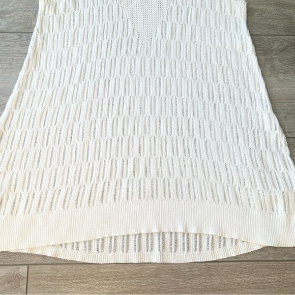 Heather B Pure Cotton Mesh Crochet Sleeveless Sweater Coverups - Picture 9 of 12